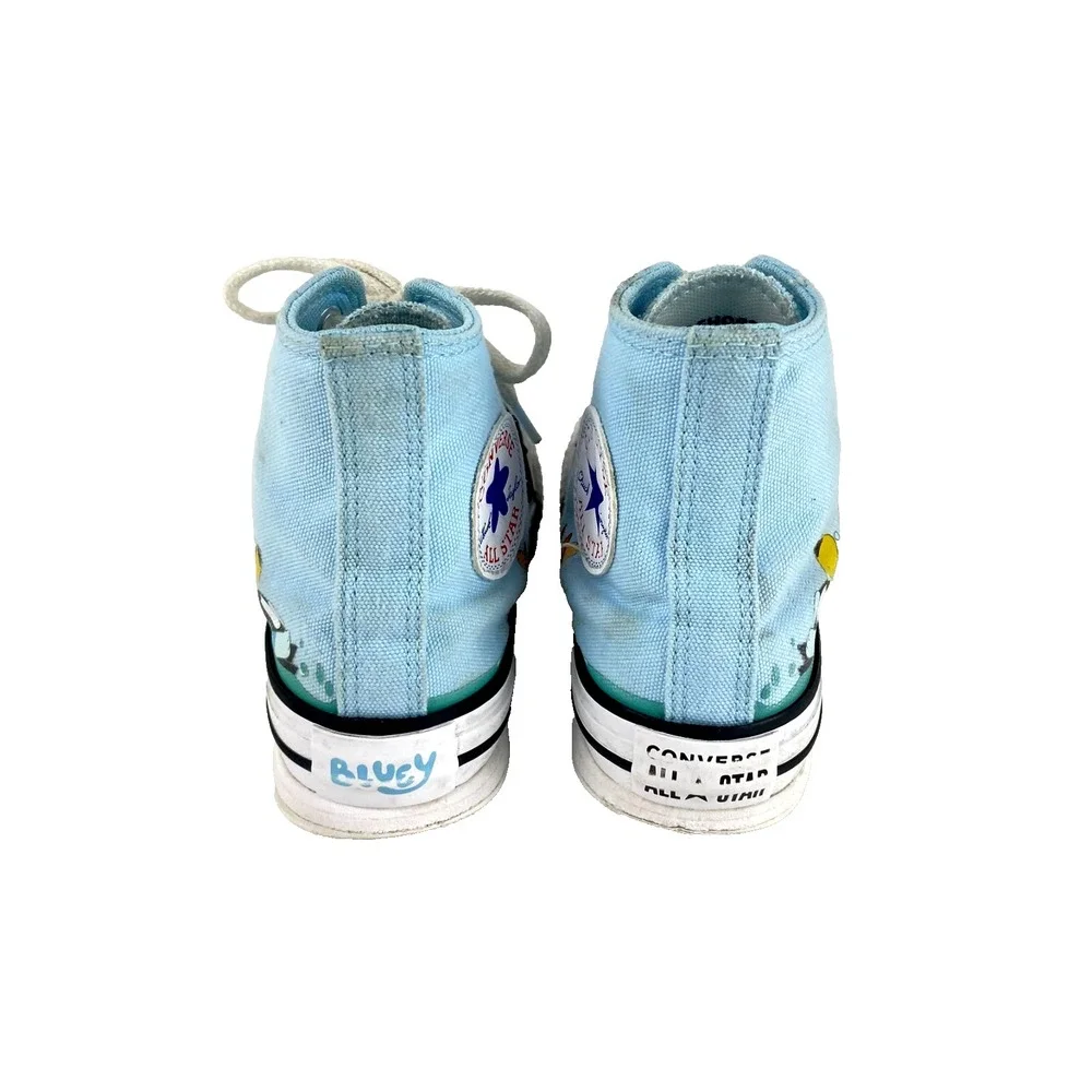 Converse All Star Bluey Sneakers Youth 1 High Top Light Blue Cartoon Bluesy
